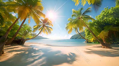 Tropical serenity on a sunlit beach