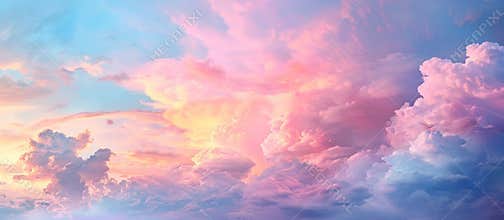 Pink and Blue Clouds Filling the Sky