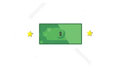 illustration of a dollar bill with stars around it