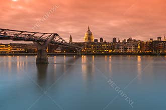 St Paul's Cathedral and Millennium Bridge