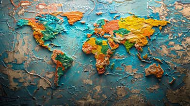 World Map Painting on Wall