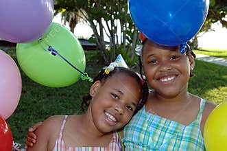 Birthday party sisters