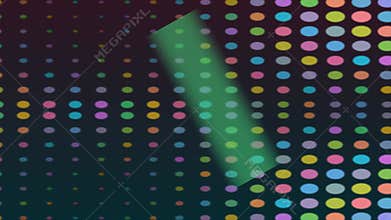 Colorful Dots Pattern with Diagonal Green Gradient on Dark Background
