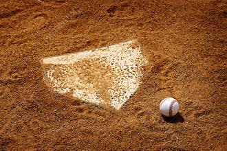 Baseball Next to Homeplate Home Plate or Base for Competition and Fun in Sports