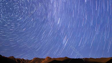 Starry sky. Line. Time Lapse