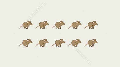 Illustration of lively mice in motion designed specifically for digital game interfaces and animations