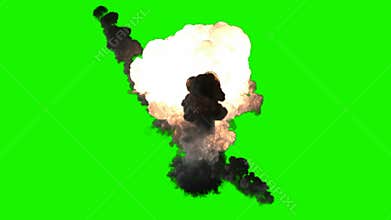 Chromakey bomb explosion with smoke