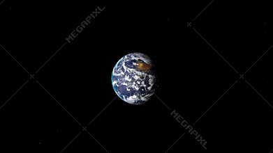 planet Earth which appears rotating very slowly - Europe area, North America - seamless animation