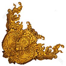 Ornament elements, vintage gold floral designs