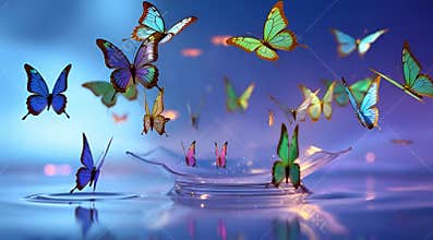 A rainbow swarm of butterflies.