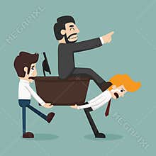 Businessman carrying boss