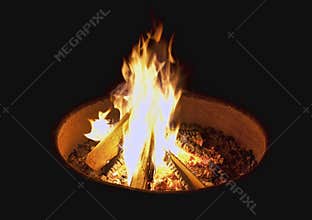 Campfire at night