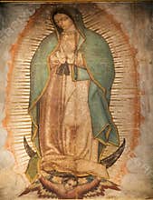 Virgin Mary Guadalupe Painting Shrine Mexico City