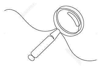 Search icon magnifying glass single line art minimalist design isolated outline design