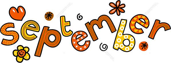 September Month of the Year Freehand Text