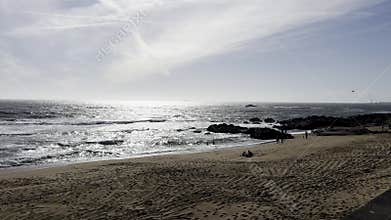view of the Atlantic ocean coast in Foz do Douro