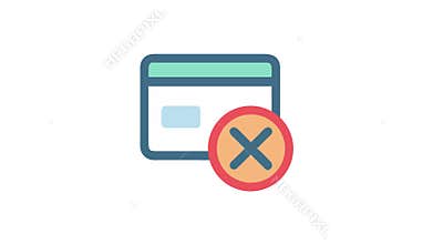 Website cancel icon showing error page on white background