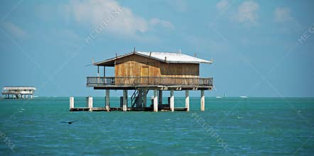 Wooden Stilt House in Stiltsville Florida