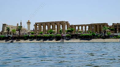 Luxor Temple on the Nile River in Luxor, Egypt. Ancient Egyptian capital Thebes