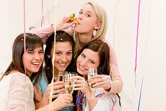 Birthday party celebration - woman with confetti