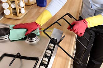 Women cleaning the house
