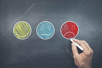 Man hand  face emoticon icon in board