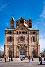 Speyer, Germany - Mar 14, 2020: Cathedral in Speyer, Germany. The Imperial Cathedral Basilica of the Assumption