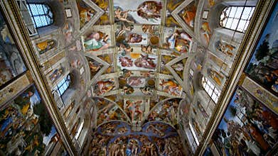 Ceiling of Sistine Chapel in Vatican City