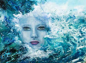 Face in ocean