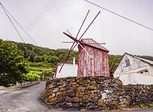 Windmill on Sao Jorge Island, Azores