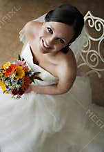 Face of a happy young bride
