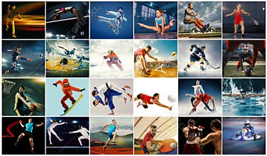Creative collage made with different kinds of sport