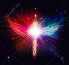 Angel of light and love doing a miracle