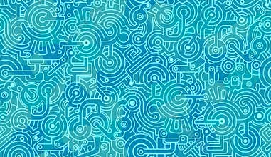 Abstract seamless vector pattern. Mechanical. Cogs, bolts and gears. Polygons.