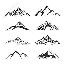 Mountain Silhouette Clipart Collection set