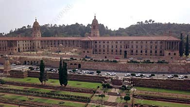 Aerial view of Nelson Mandela Garden and Union Buildings, Pretoria, South Africa