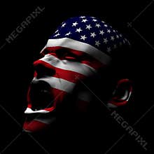 USA Flag Man Yelling