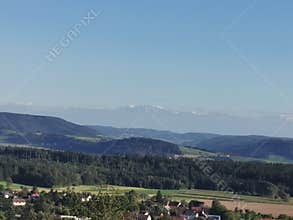 Autumn sun farm Switzerland mountains