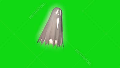Ghost poltergeist spectre apparition side green screen 3D Rendering Animation
