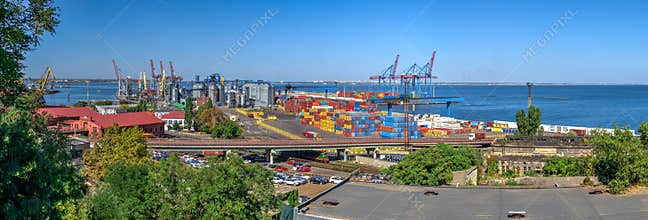 Container Terminal of Cargo Port in Odessa, Ukraine