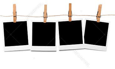 Blank polaroid photos on line