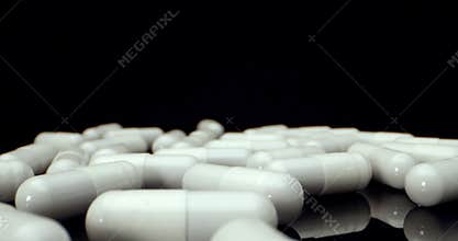 White healthy diet suplement medicine pills