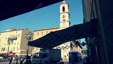 Nice Monday Antique market shoppers passing by.