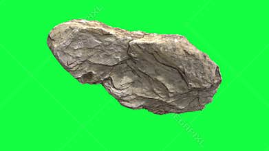 Rotating stone on green screen