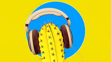 Minimal Motion modern art. Cacti Dj Party fashion vibes