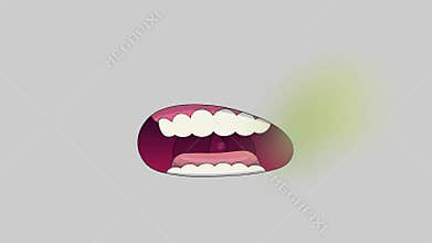 Bad breath or Halitosis, The concept with healthcare gums and teeth
