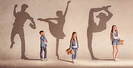Dreaming childrens, creative collage