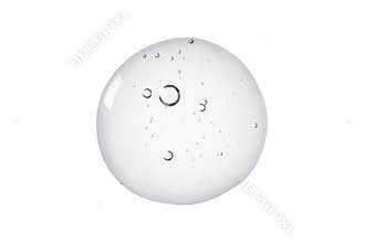 Serum texture. Clear liquid gel with bubbles swatch isolated on white background