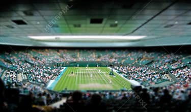 Wimbledon tennis centre court tilt shift