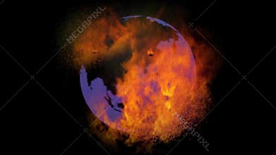Earth burning due to global warming